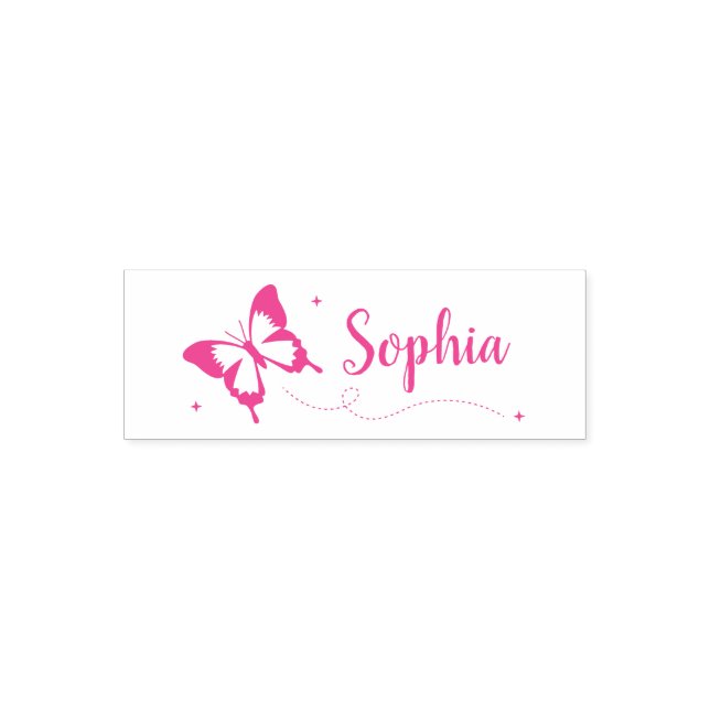 Sello Automático Mariposa de Bonito voladora, Chicas personalizados (Diseño)