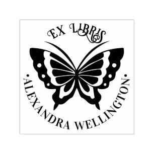 Sello Automático Mariposa Ex Libris Nombre del libro de la bibliote