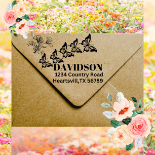 Sello Automático Mariposas Nombre y Dirección Personalizados de Fam