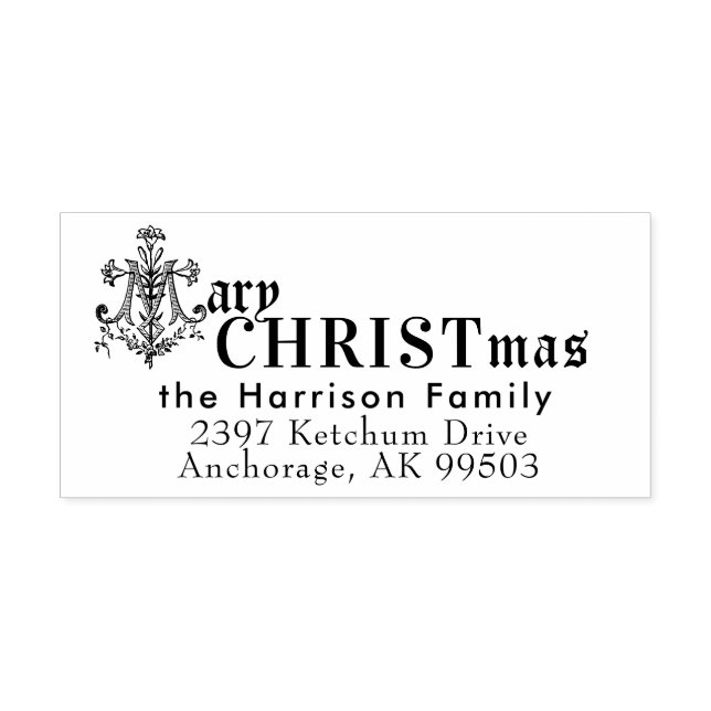 Sello Automático Mary Navidades Virgin Mary Cross Holiday (Diseño)