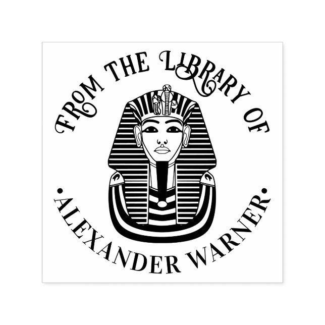 Sello Automático Máscara funeraria de Tutankamón Nombre del libro d (Diseño)