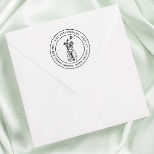 Sello Automático Mason Jar y Flores Dirección de ida y vuelta