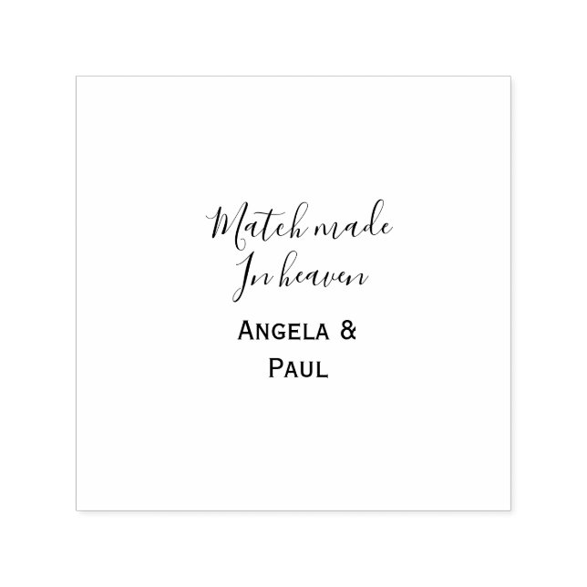 Sello Automático Match made in heaven name couple wedding simple  (Diseño)