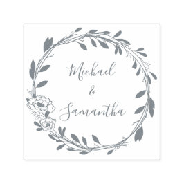 Sello Automático Matrimonio rústico-Rosa-rural