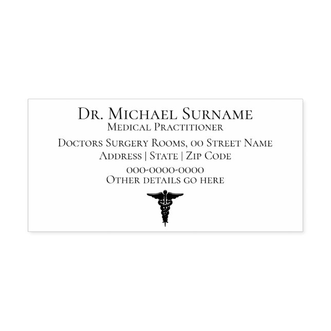 Sello Automático Médicas Profesionales de la medicina DIY caduceus (Diseño)