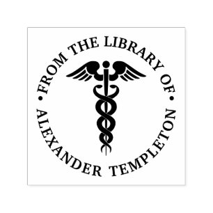 Sello Automático Médico Caduceo “De la biblioteca de”