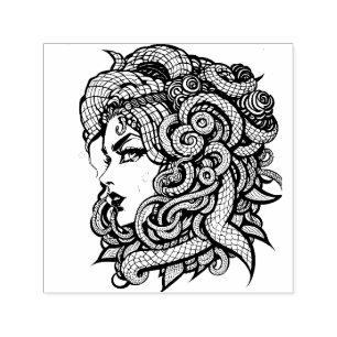 Sello Automático Medusa serpentea a asombrosos gorgones feministas