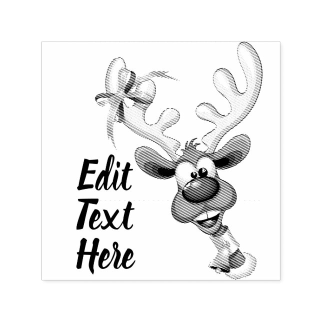 Sello Automático Meme Divertido de Navidad de Reno Espiando (Diseño)
