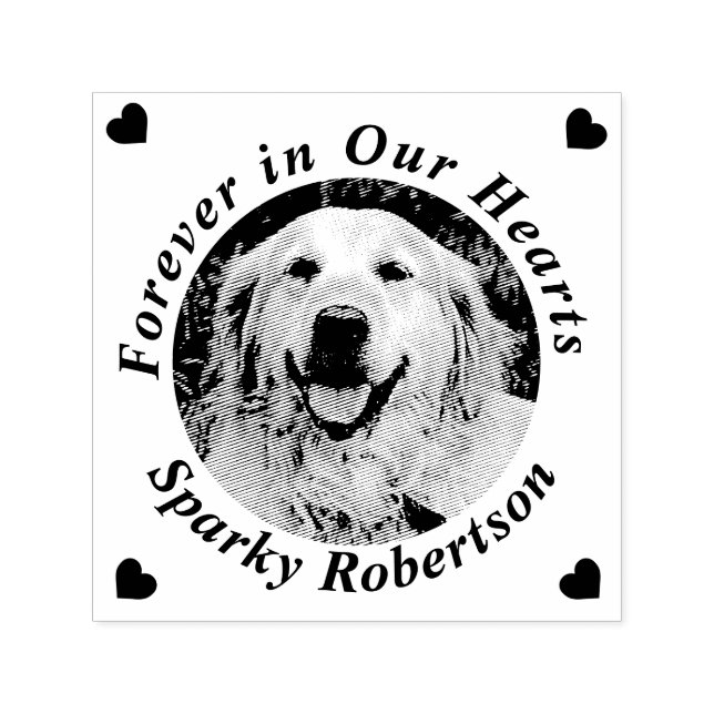 Sello Automático Memorial Heart Add Name Photo (Diseño)