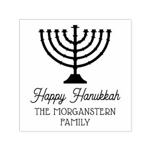 Sello Automático Menorá de Hanukkah Chanukah Apellido