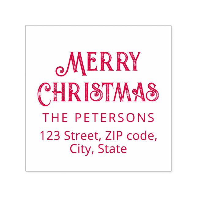 Sello Automático Mensaje rojo de guión moderno Feliz Navidad (Diseño)