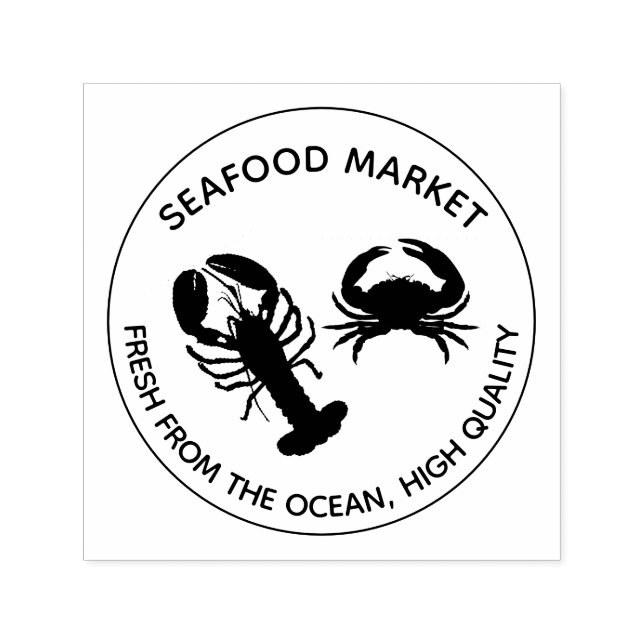 Sello Automático Mercado de cangrejo de mariscos Crustaceae (Diseño)