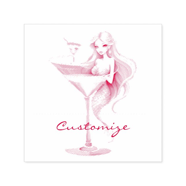 Sello Automático Mermaid Martini Chica Thunder_Cove (Diseño)
