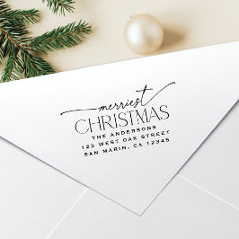 Sello Automático Merriest Christmas Elegant Holiday Return Address