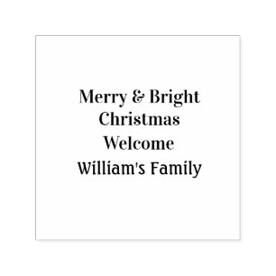 Sello Automático Merry Bright Navidad añadir nombre de familia bien