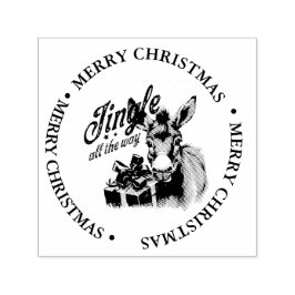 Sello Automático Merry Christmas Country Donkey