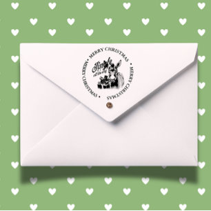 Sello Automático Merry Christmas Country Donkey