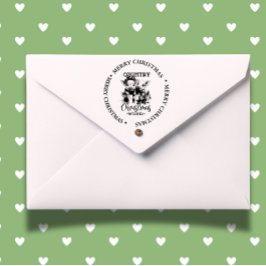 Sello Automático Merry Christmas Country Piggy Tema