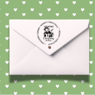 Sello Automático Merry Christmas Country Piggy Tema