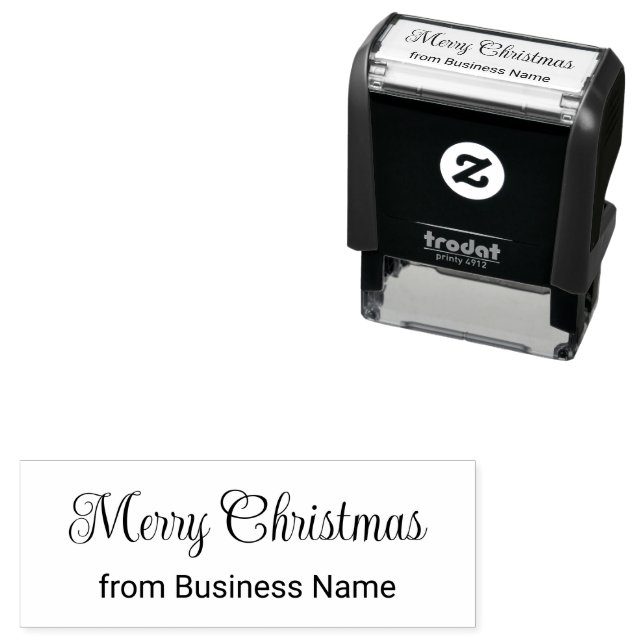 Sello Automático Merry Christmas Cursive Script from Business Name (In Situ)
