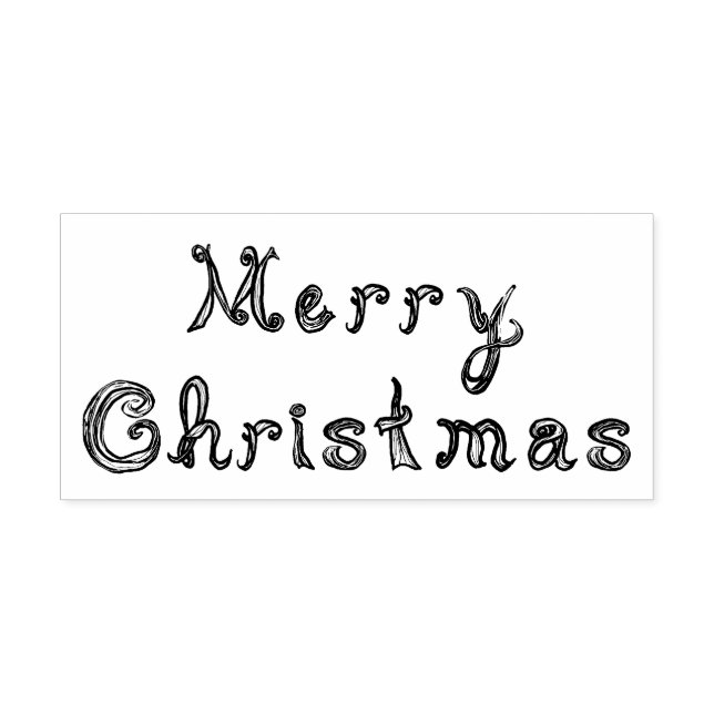 Sello Automático Merry Christmas Fabric Font Letters Line Art (Diseño)