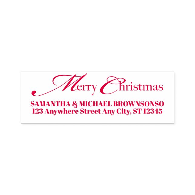 Sello Automático Merry Christmas Family Name Address (Diseño)