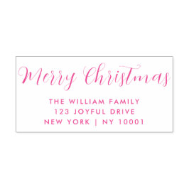 Sello Automático Merry Christmas Pink Typography