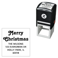 Merry Christmas Retro Typography Return Address