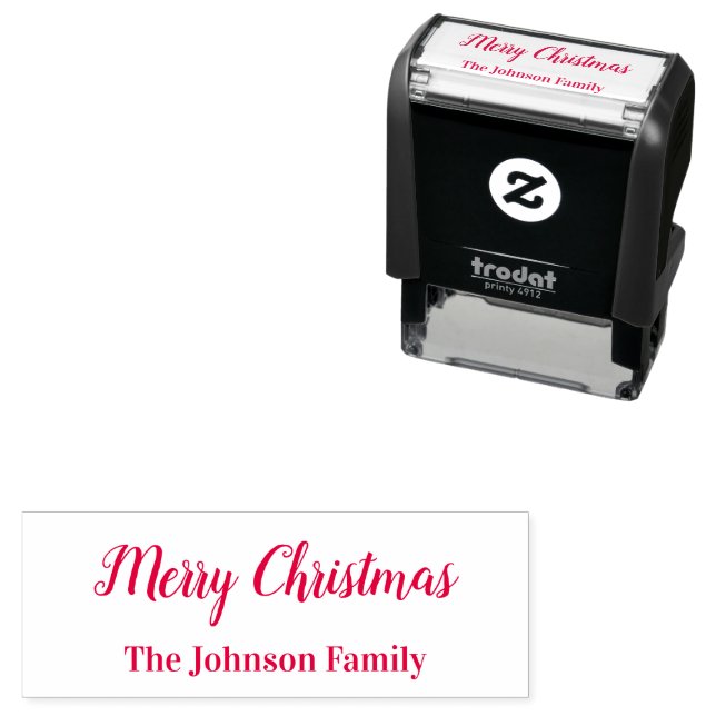 Sello Automático Merry Christmas Script with Name Text Template (In Situ)