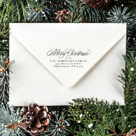 Sello Automático Merry Christmas simple dirección clásica de vacaci