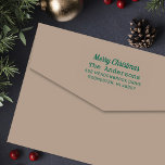 Sello Automático Merry Christmas Typewriter Personalizado Dirección<br><div class="desc">El sencillo diseño de direcciones de retorno de estilo de máquina de escribir de época se puede personalizar con un "Feliz Navidad" u otro saludo de vacaciones,  el apellido de tu familia y la dirección del hogar.</div>