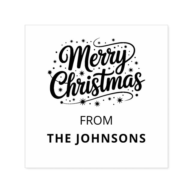 Sello Automático Merry Christmas Typography Logo Name (Diseño)