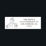 Sello Automático Merry Christmas Typography Snowman Return Address<br><div class="desc">Sencillo y lindo Regreso navideño de Feliz Navidad dirección sellado por sí mismo con un ilustracion de un lindo muñeco de nieve Complemento perfecto para su invierno y papelería de Navidades. Ilustrado y diseñado por Patricia Álvarez.</div>