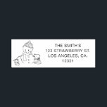 Sello Automático Merry Christmas Typography Snowman Return Address<br><div class="desc">Sencillo y lindo Regreso navideño de Feliz Navidad dirección sellado por sí mismo con un ilustracion de un lindo muñeco de nieve Complemento perfecto para su invierno y papelería de Navidades. Ilustrado y diseñado por Patricia Álvarez.</div>