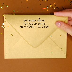 Sello Automático Mínima tipografía moderna Nombre Devolver direcció