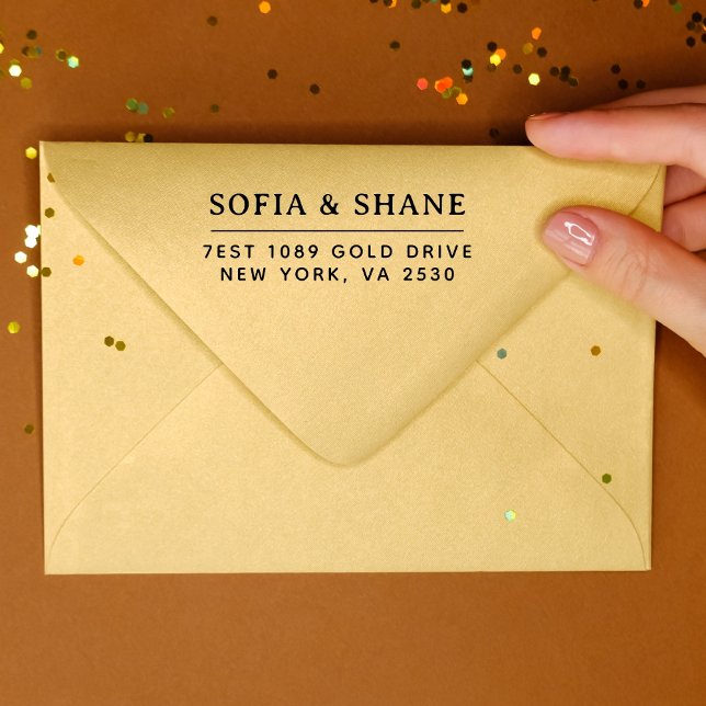 Sello Automático Mínima tipografía moderna Nombre Devolver direcció (Subido por el creador)