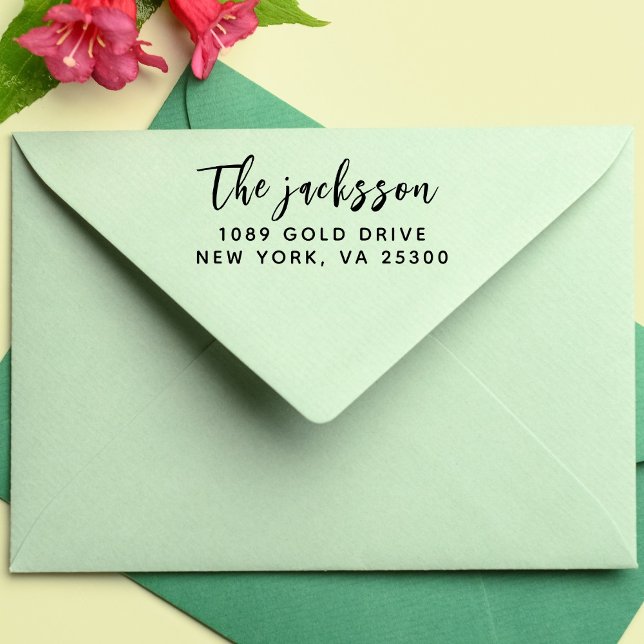 Sello Automático Mínima tipografía moderna Nombre Devolver direcció (Subido por el creador)