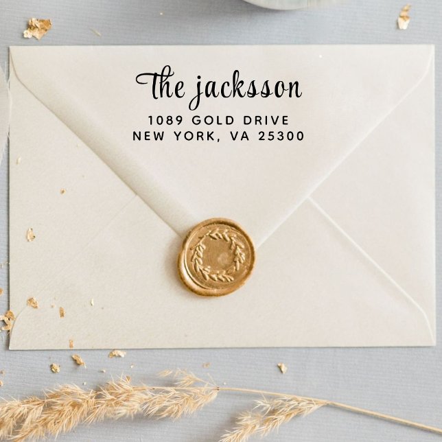 Sello Automático Mínima tipografía moderna Nombre Devolver direcció (Subido por el creador)