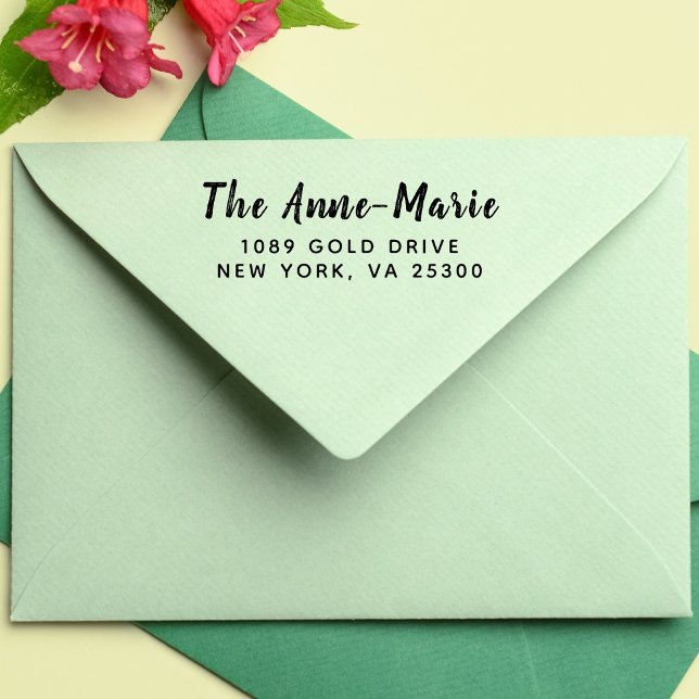 Sello Automático Mínima tipografía moderna Nombre Devolver direcció (Subido por el creador)