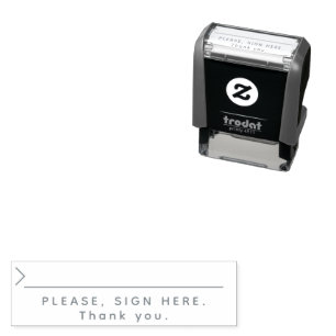 Sello Automático Minimalista Por favor firme aquí gracias con línea