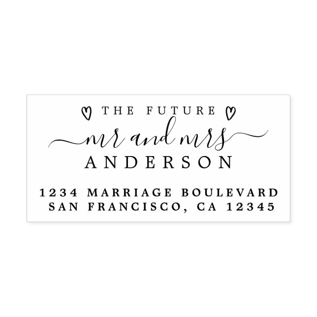 Sello Automático Moda Guión Futuro Sr. Sra. Boda Dirección de Retor (Diseño)