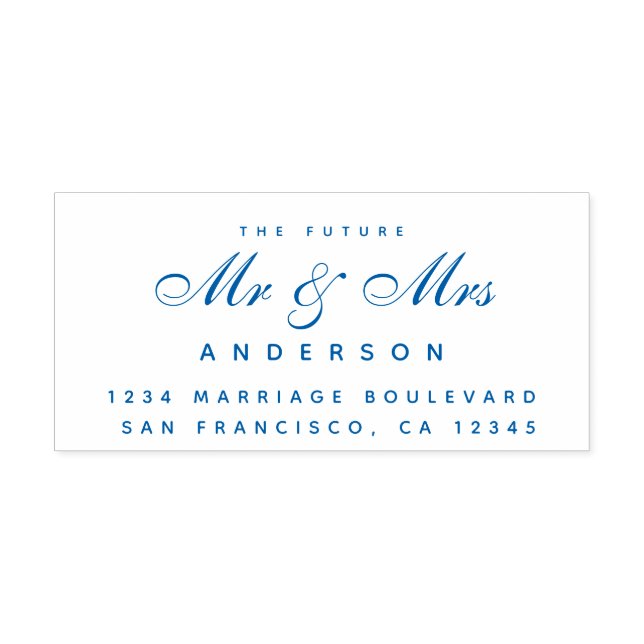 Sello Automático Moda Guión Futuro Sr. Sra. Boda Dirección de Retor (Diseño)