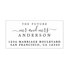 Sello Automático Moda Guión Futuro Sr. Sra. Boda Dirección de Retor