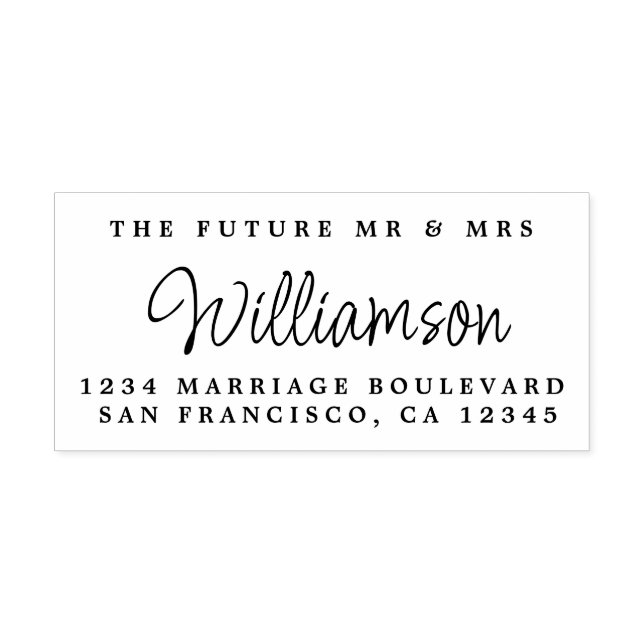 Sello Automático Moda Guión Futuro Sr. Sra. Boda Dirección de Retor (Diseño)