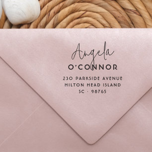 Sello Automático Moda Nombre moderno de escritura a mano y direcció