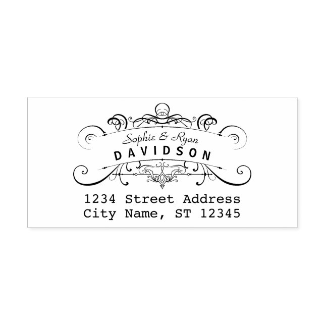 Sello Automático Moda Ornamental Crear su propia dirección de devol (Diseño)