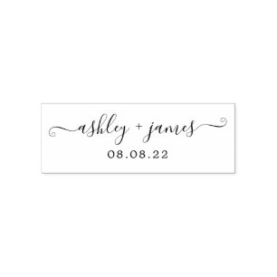 Sello Automático Moda Script Names Boda Fecha