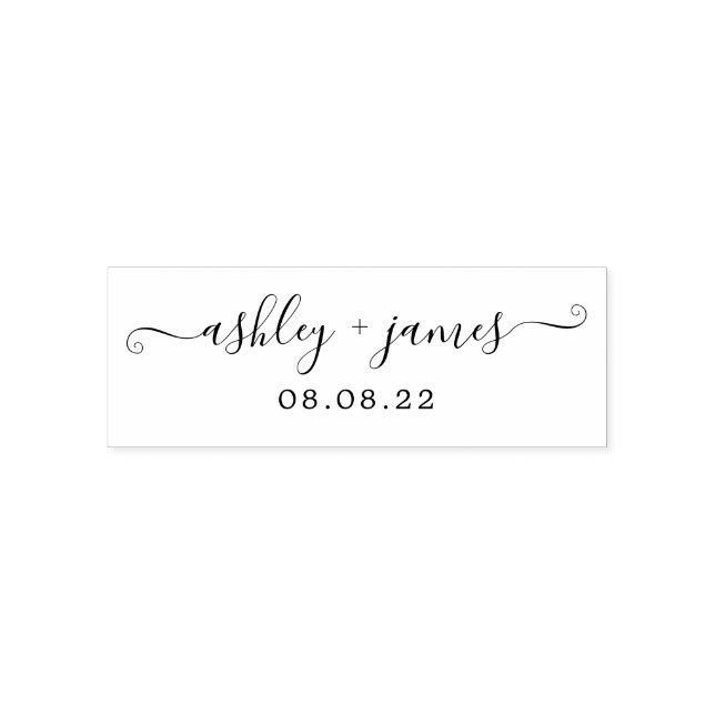 Sello Automático Moda Script Names Boda Fecha (Diseño)