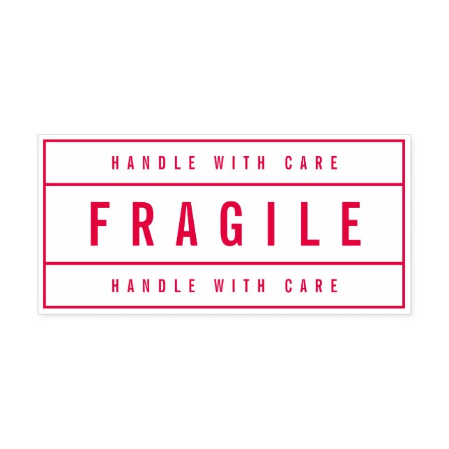 Sello Automático Modern Bordered Bold Handle With Care Fragile (Diseño)