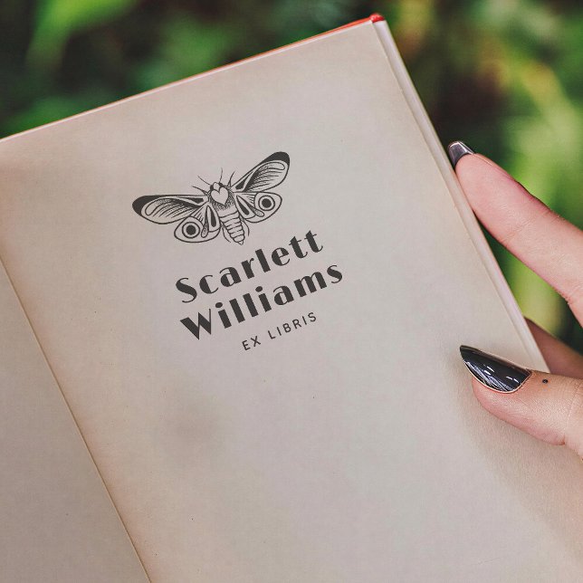 Sello Automático Modern Butterfly Bold Typography Ex Libris Book (Subido por el creador)